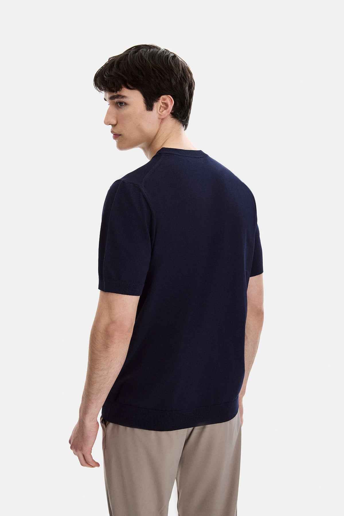 Lacivert Regular Fit Örme Triko