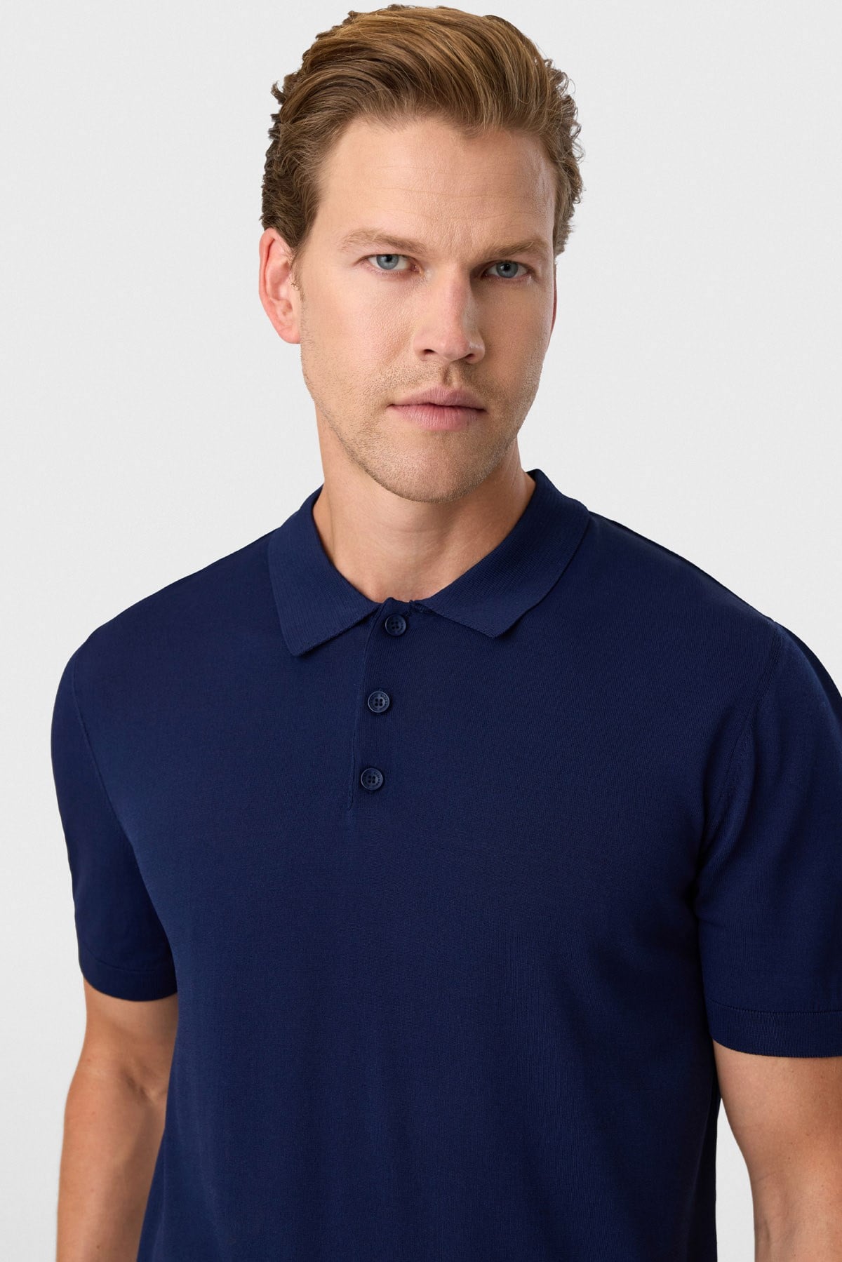 Lacivert Regular Fit Polo Yaka Triko Tişört