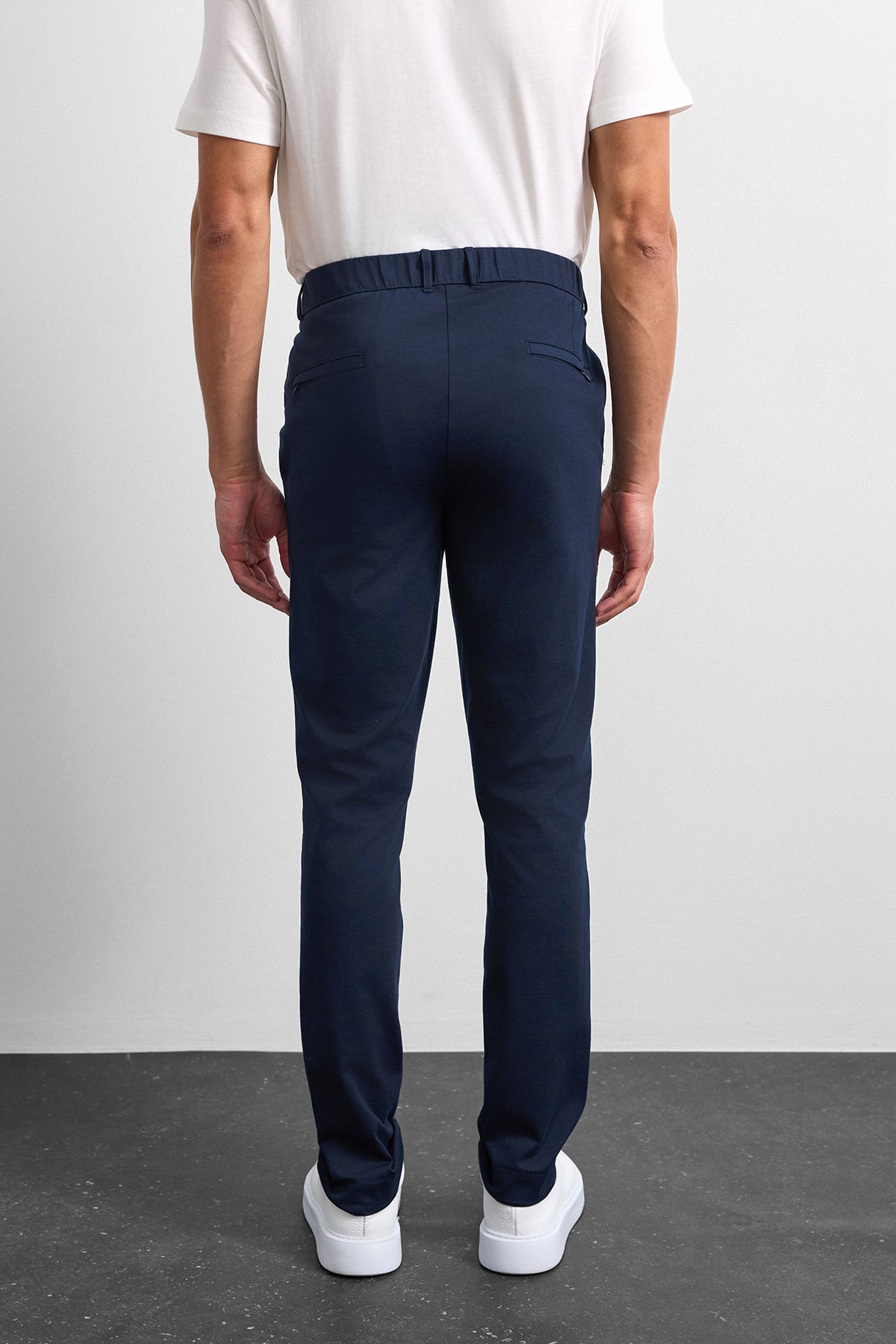 Lacivert Slim Fit Örme Jogger Pantolon