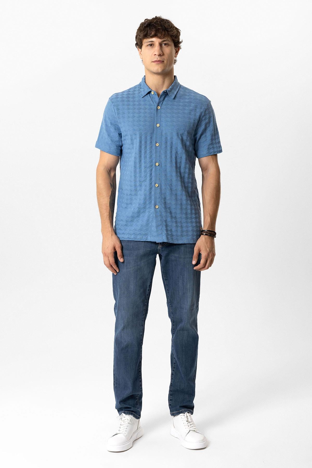 NORMAL YAKA ÖRME GÖMLEK