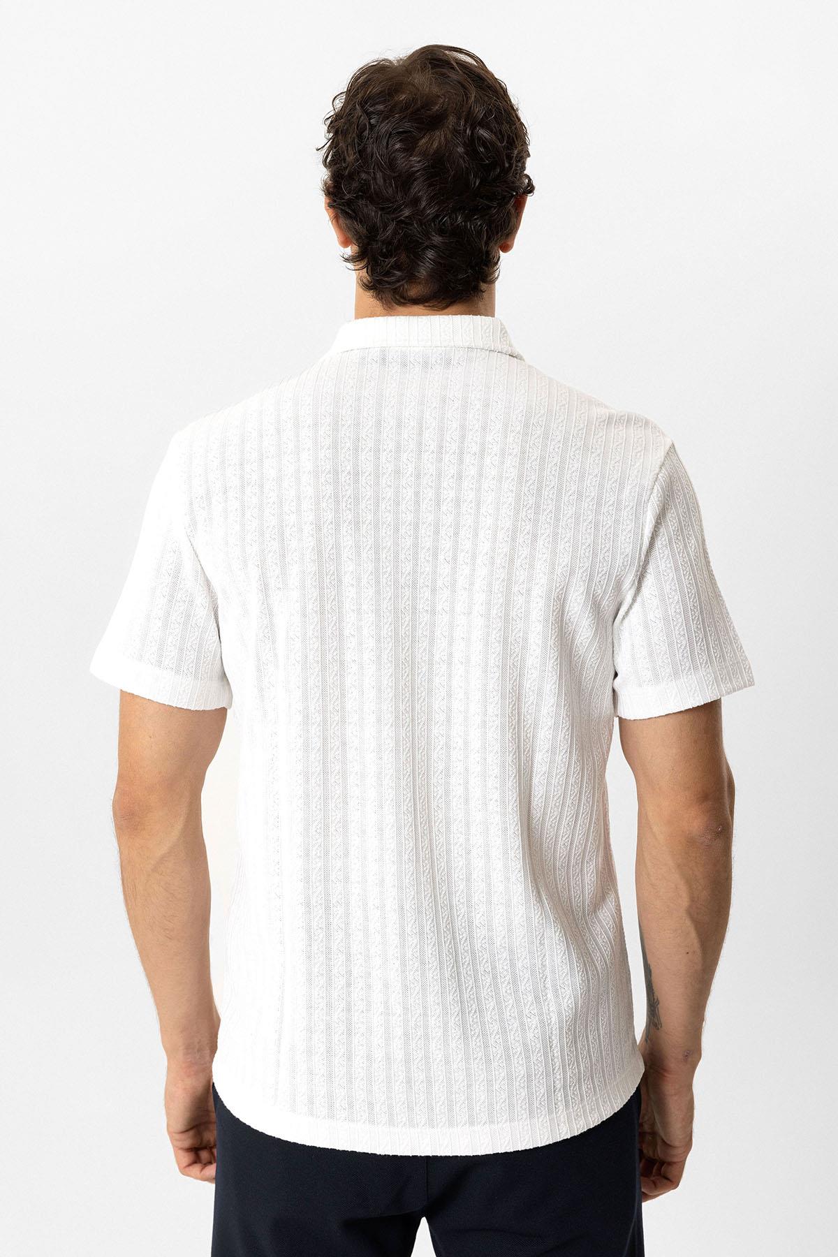 NORMAL YAKA ÖRME GÖMLEK