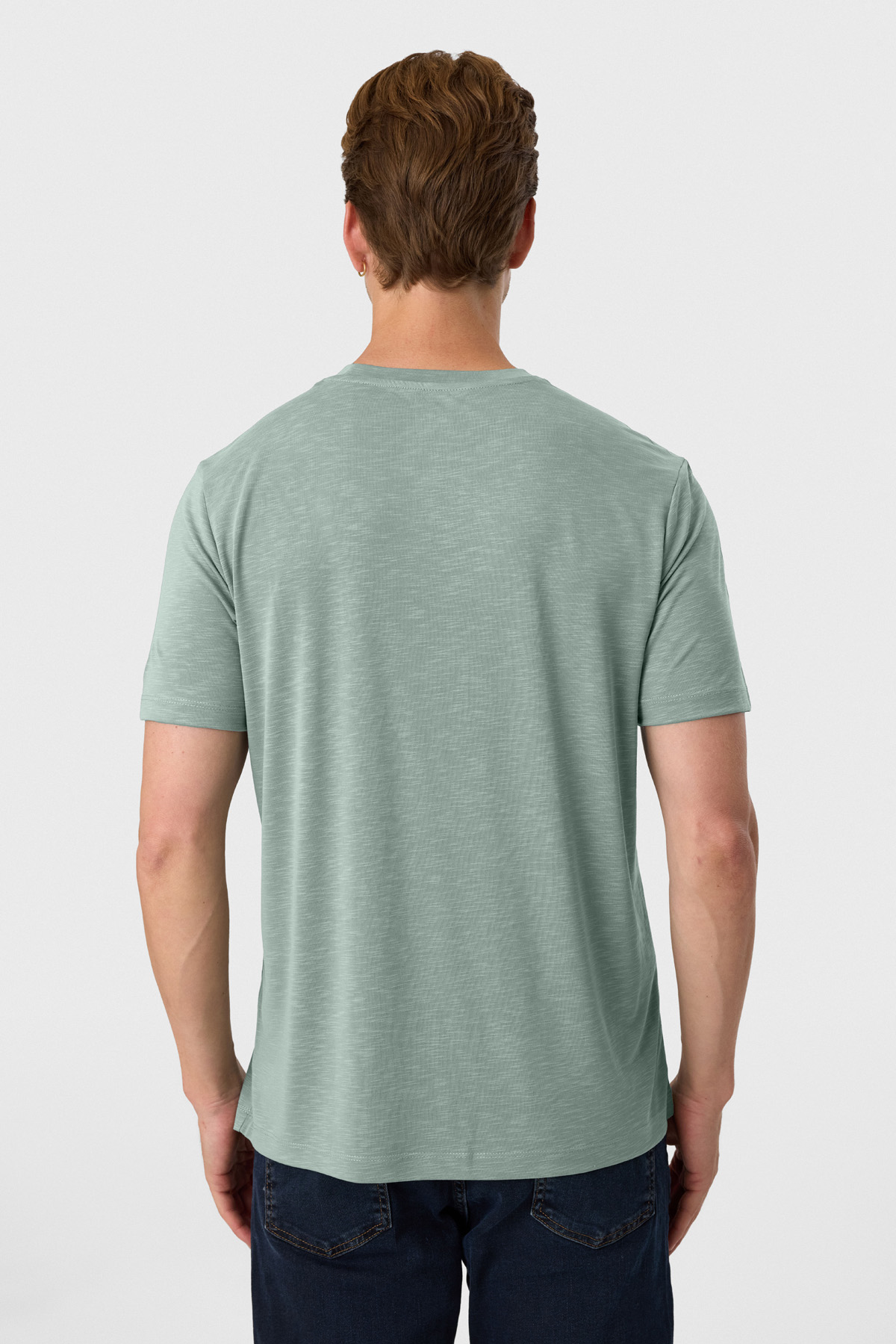 Regular Fit Adaçayı Basic Tişört