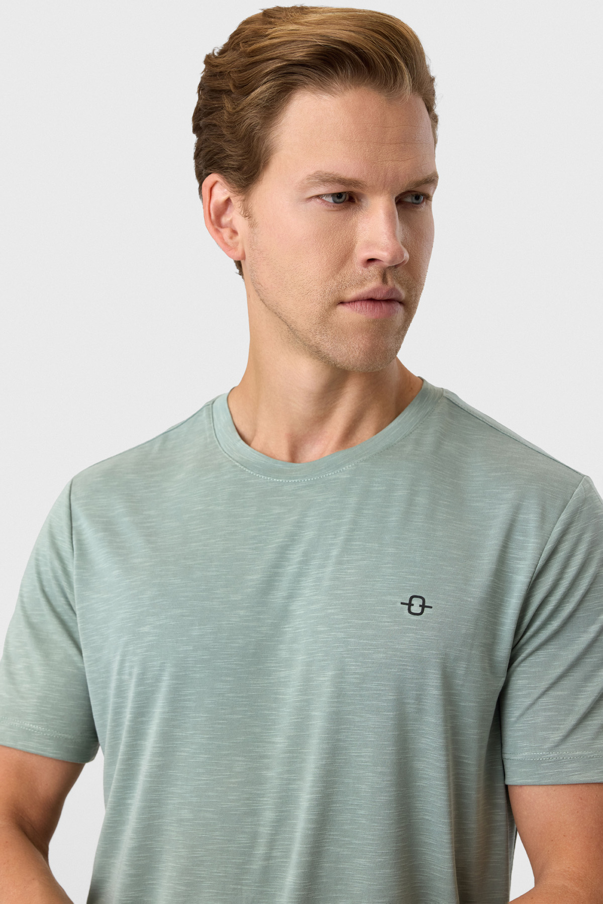 Regular Fit Adaçayı Basic Tişört