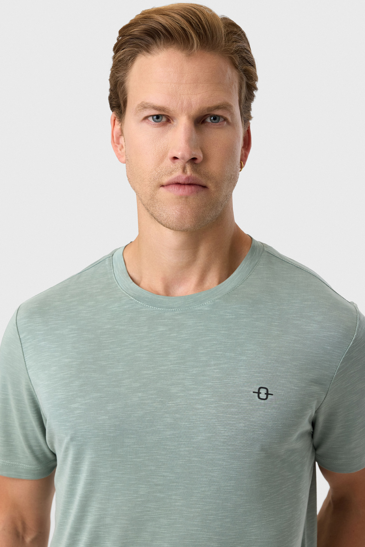 Regular Fit Adaçayı Basic Tişört