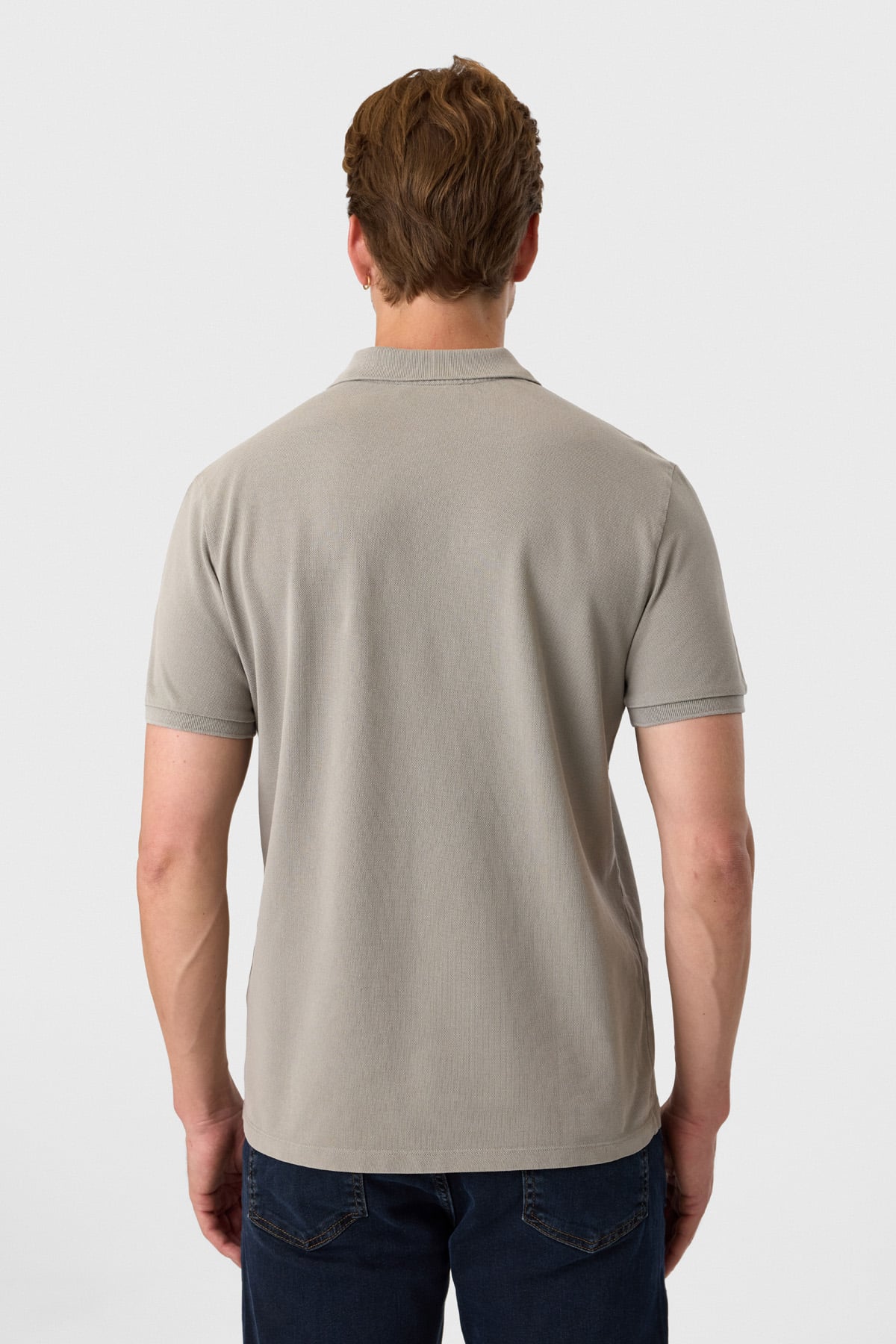 Regular Fit Adaçayı Polo Yaka Tişört