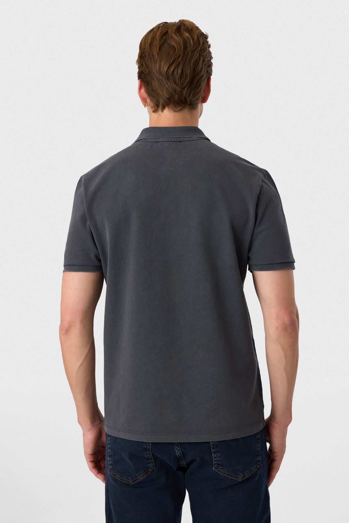 Regular Fit Antrasit Polo Yaka Tişört