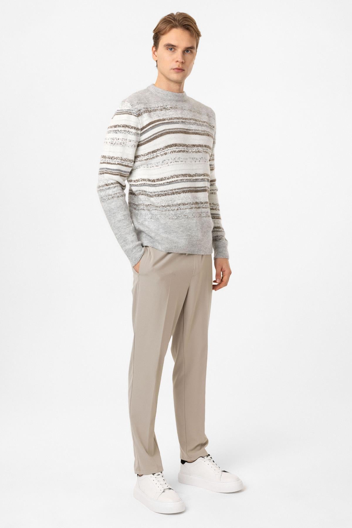 Regular Fit Desenli Triko Kazak