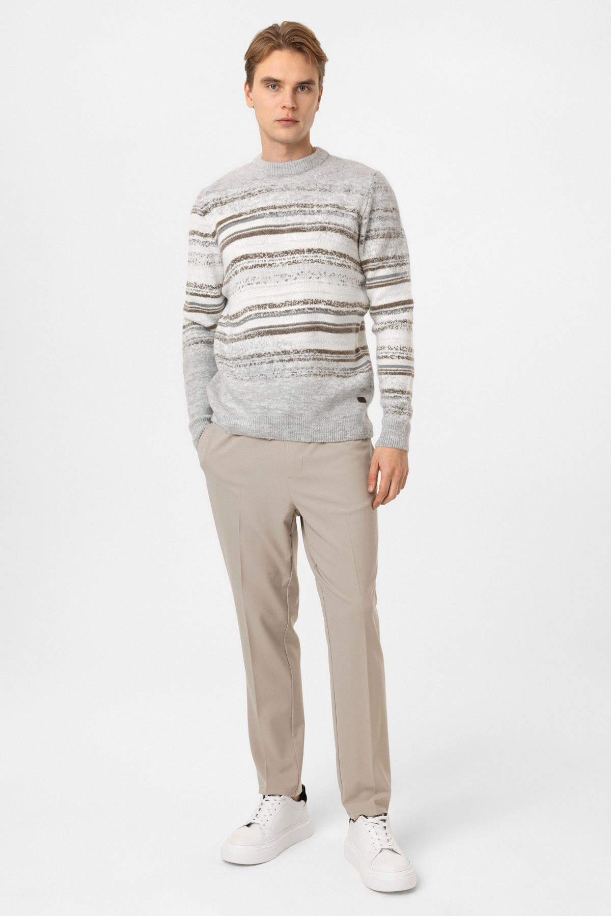 Regular Fit Desenli Triko Kazak