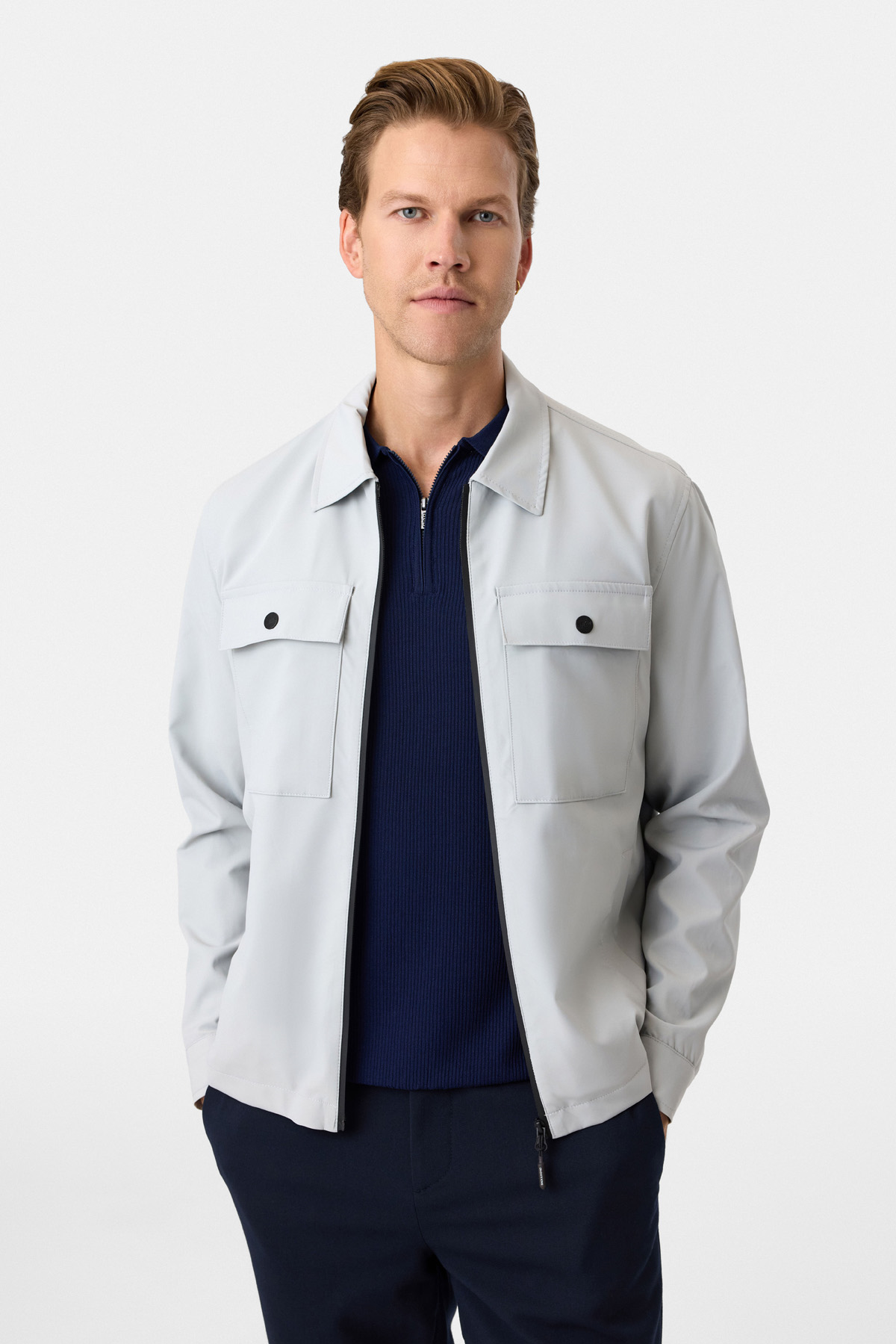 Regular Fit Fermuarlı Taş Rengi Mont