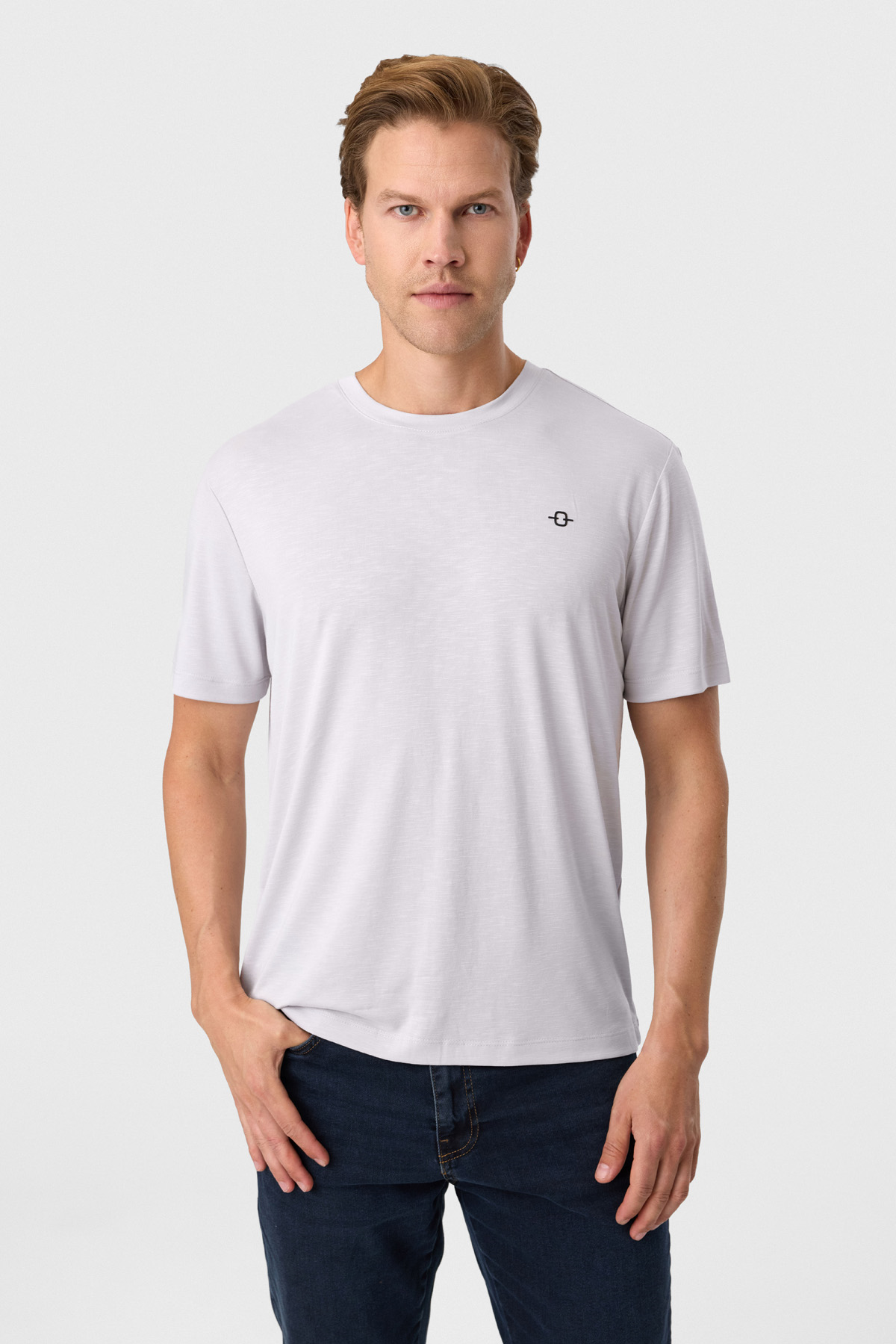 Regular Fit Gri Basic Tişört