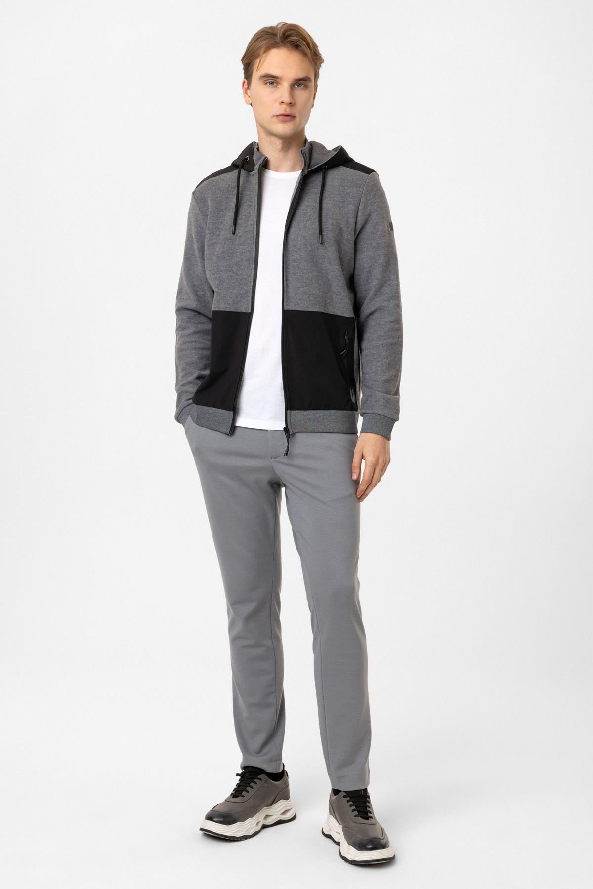 Regular Fit Kapüşonlu Fermuarlı Sweatshirt