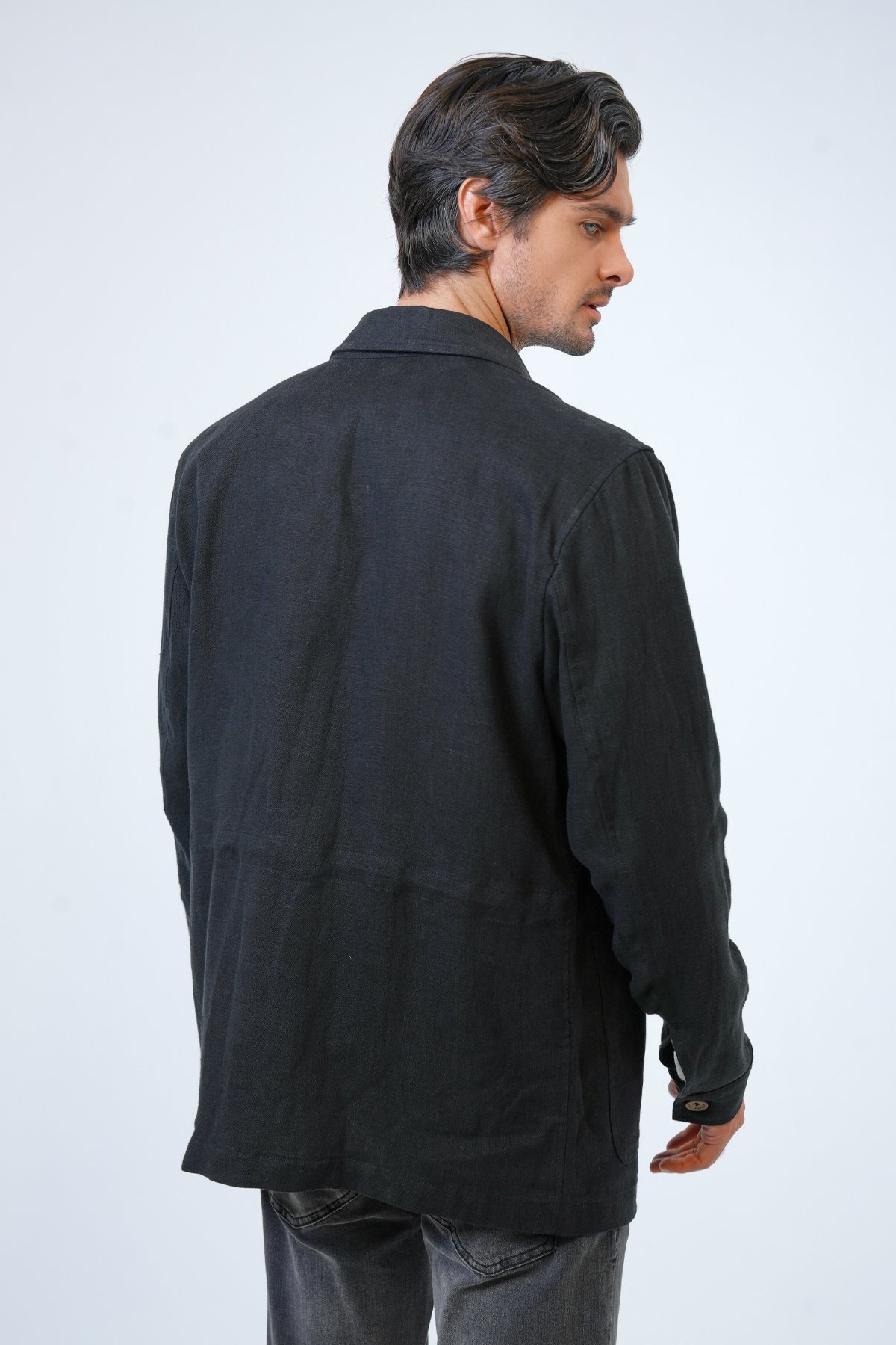 REGULAR FIT KETEN DOKUMA CEKET