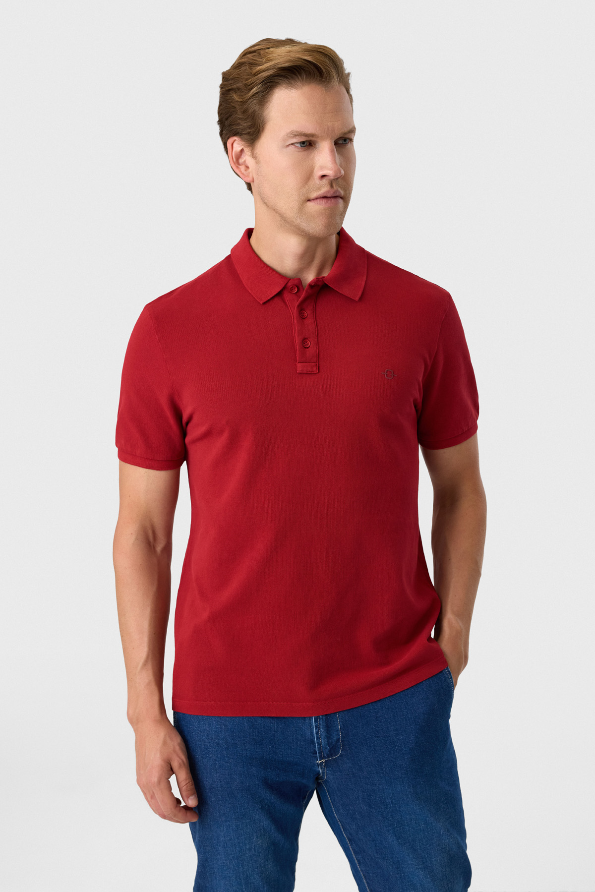 Regular Fit Kırmızı Polo Yaka Tişört