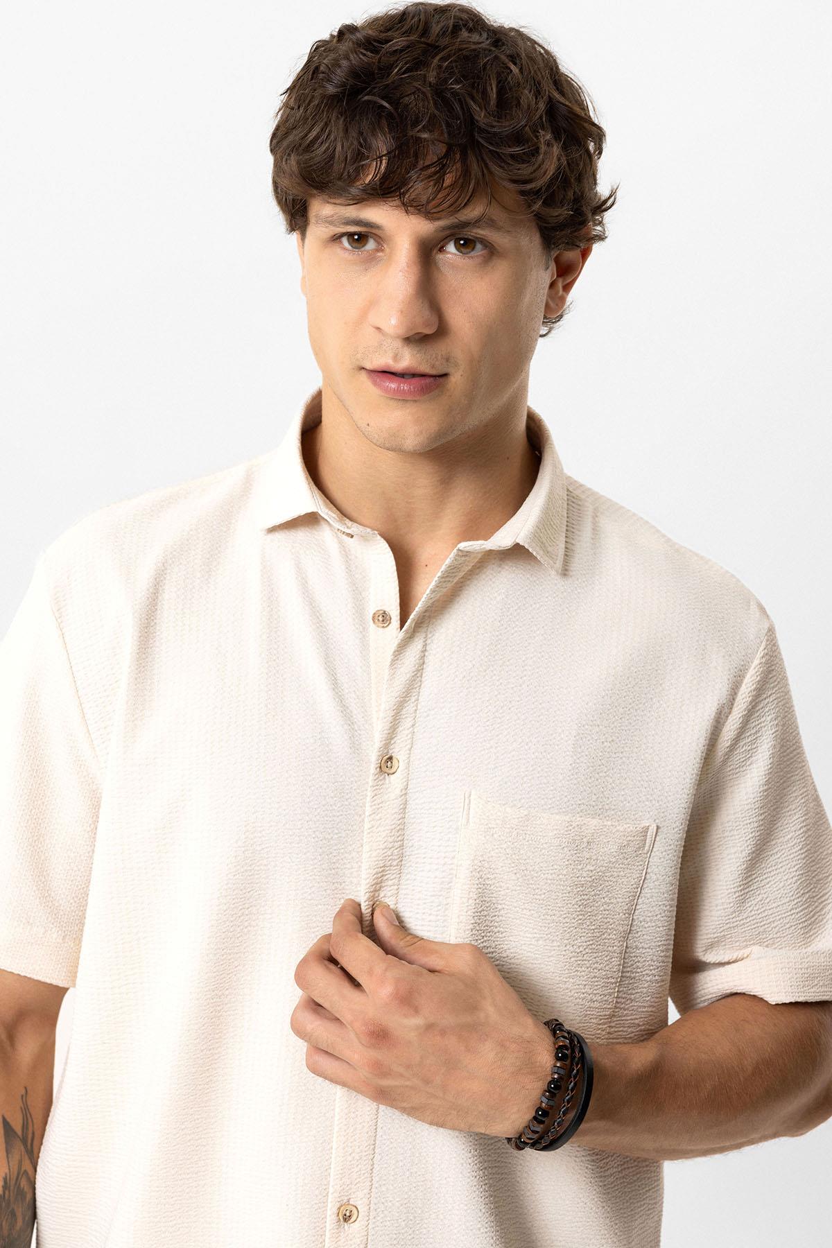 REGULAR FIT NORMAL YAKA DOKUMA GÖMLEK