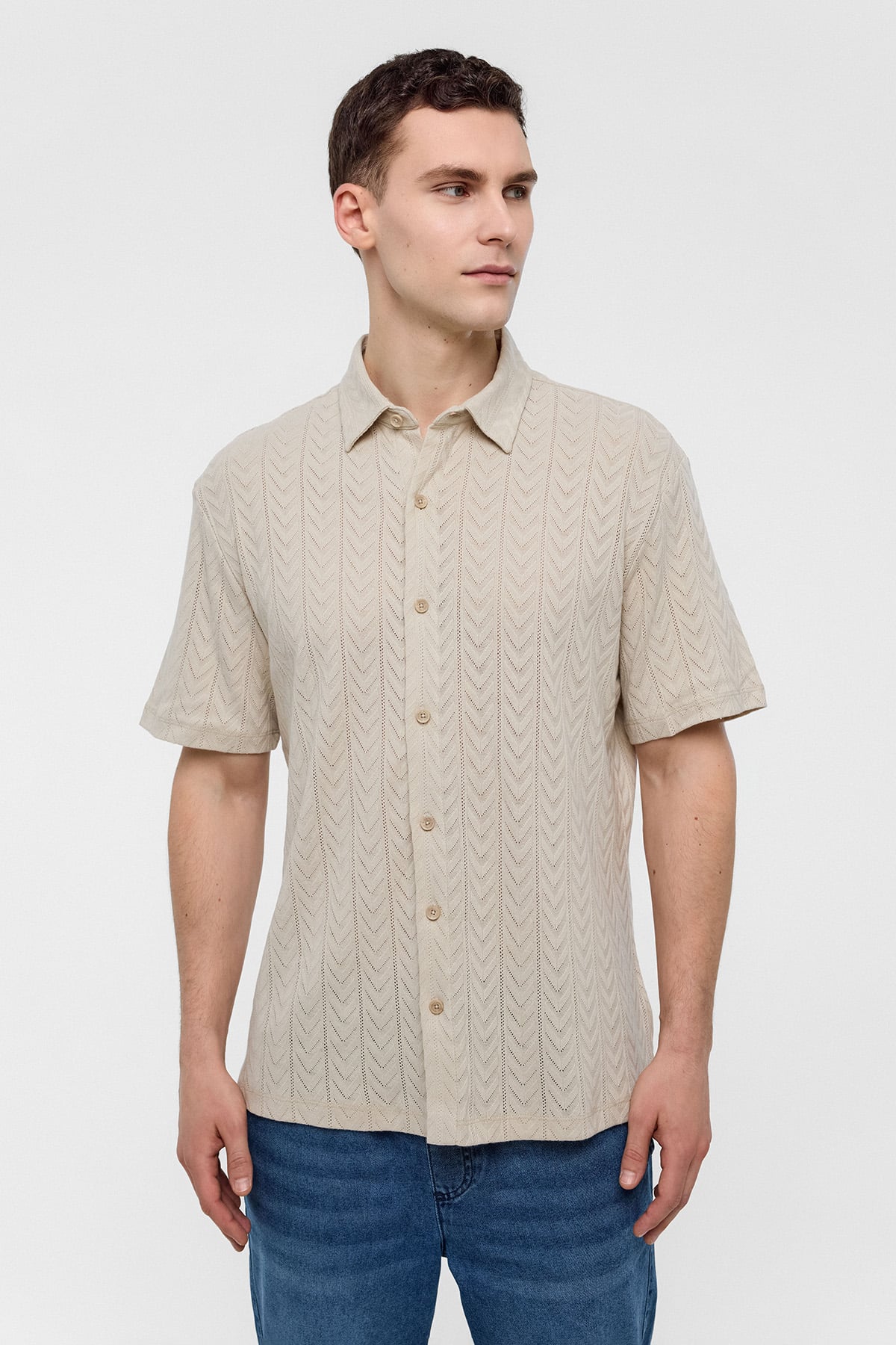 REGULAR FIT ÖRME GÖMLEK