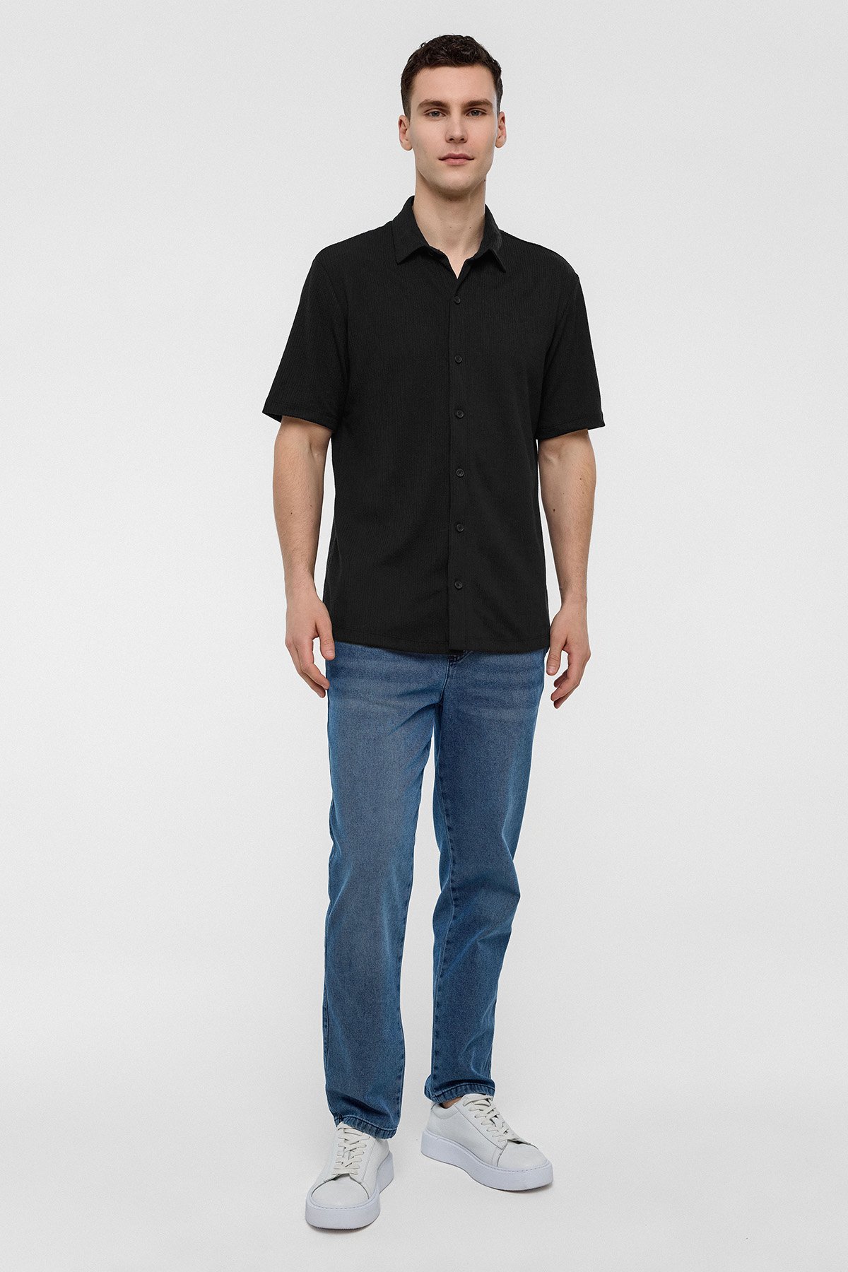 REGULAR FIT ÖRME KISA KOL GÖMLEK