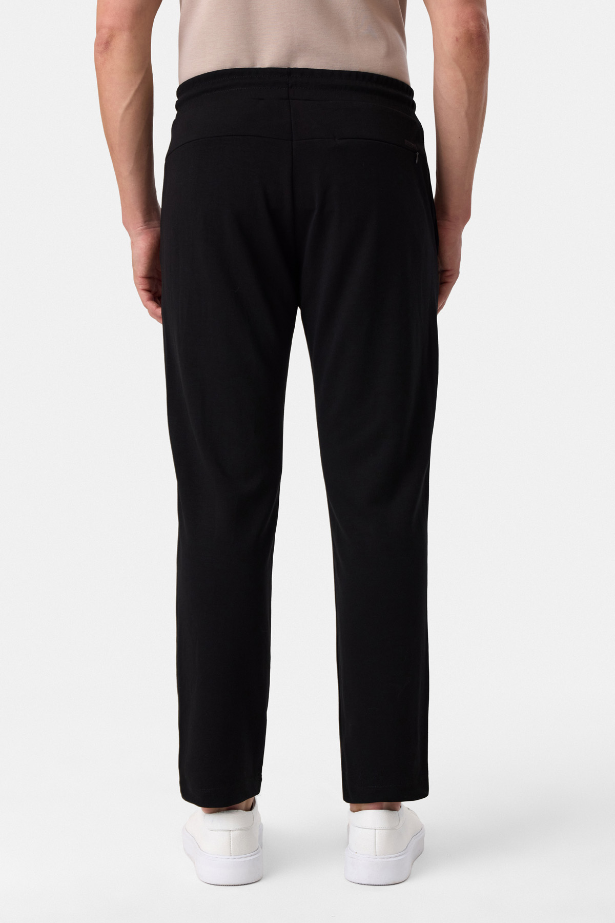 Regular Fit Örme Siyah Jogger Pantolon