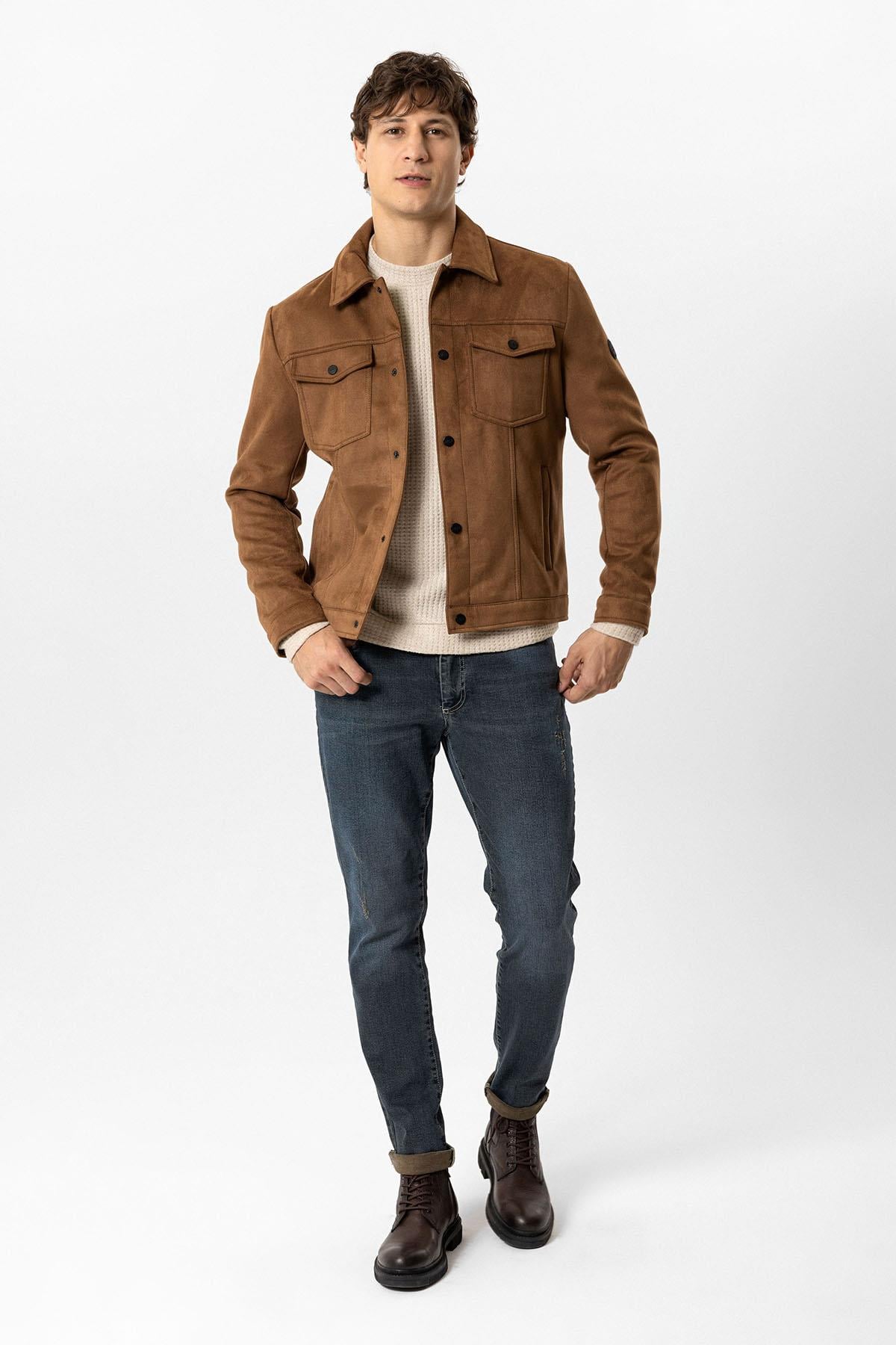 REGULAR FIT SÜET CEKET
