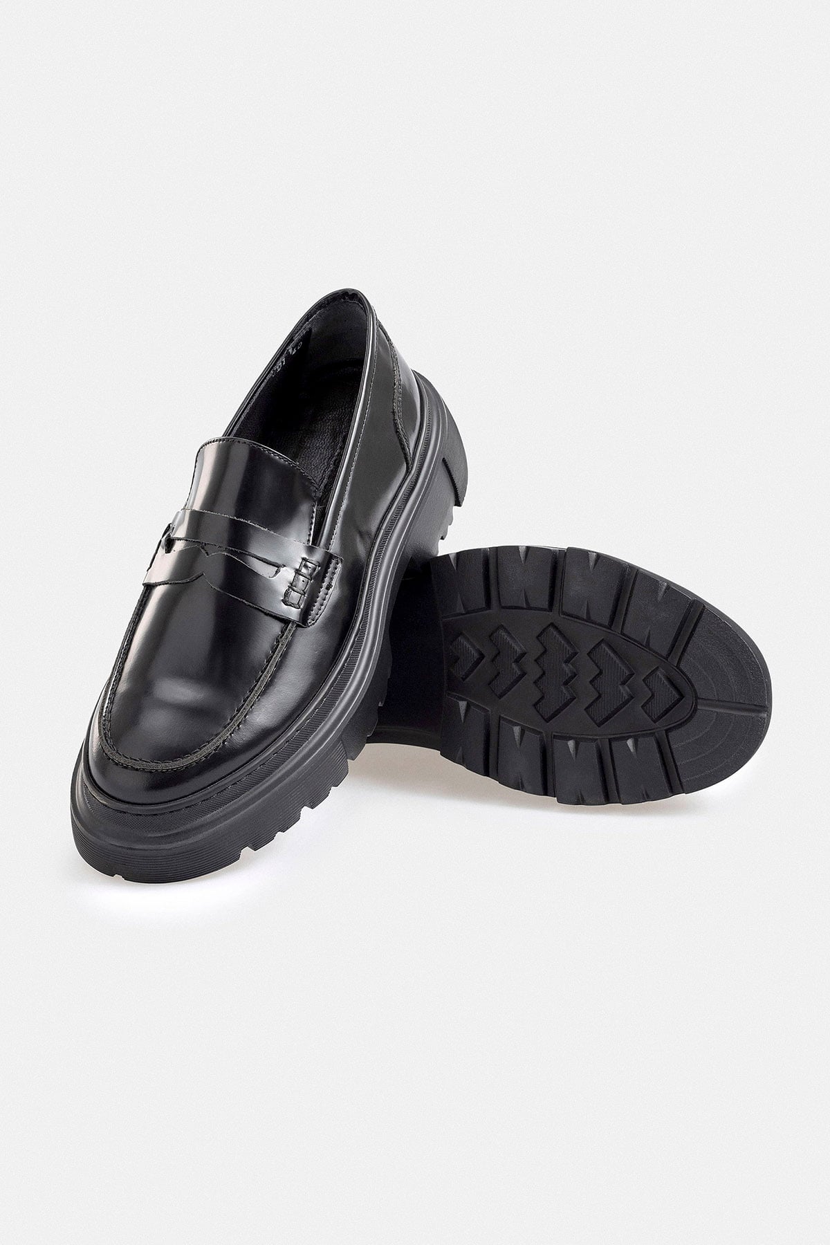 Siyah Deri Loafer