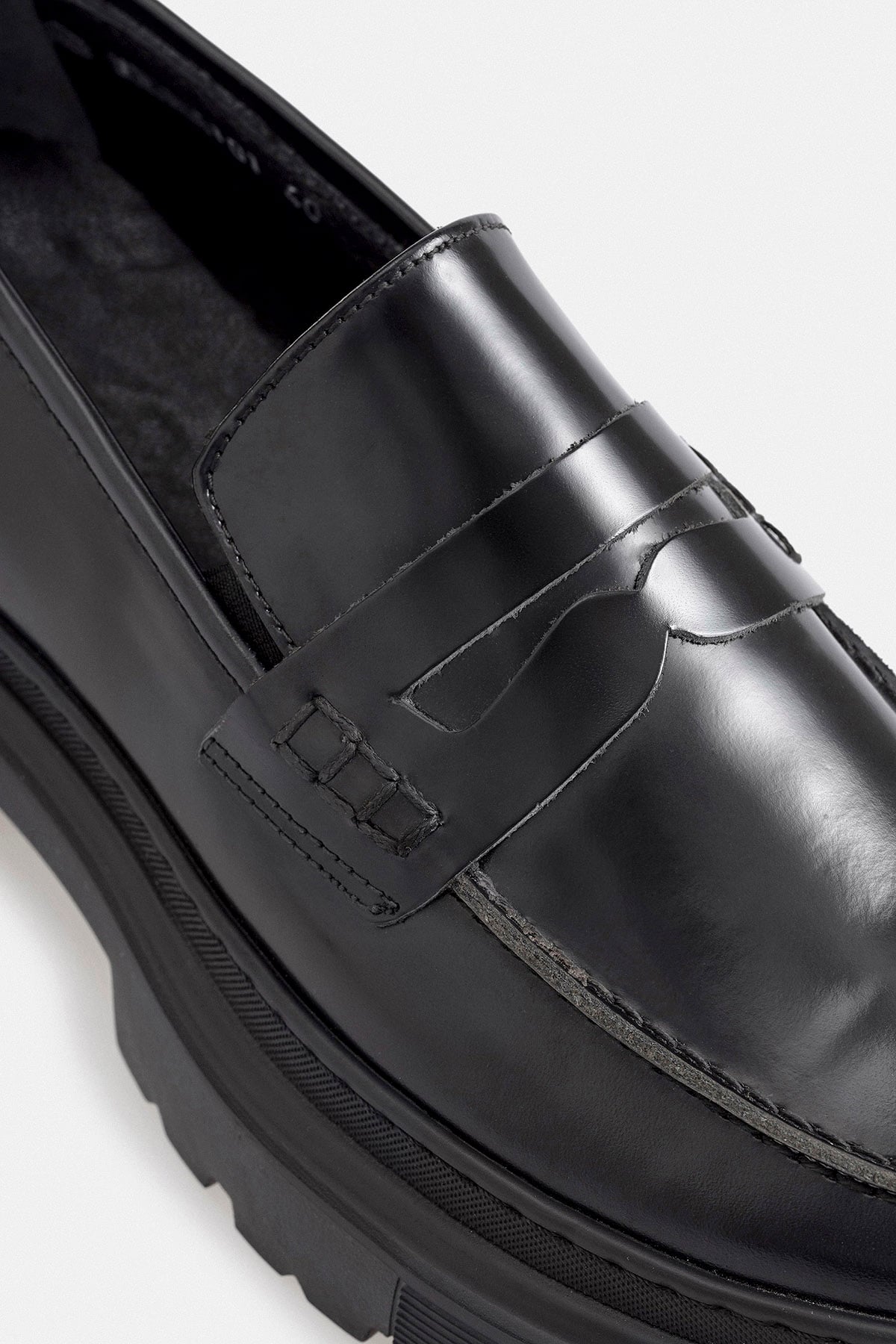 Siyah Deri Loafer