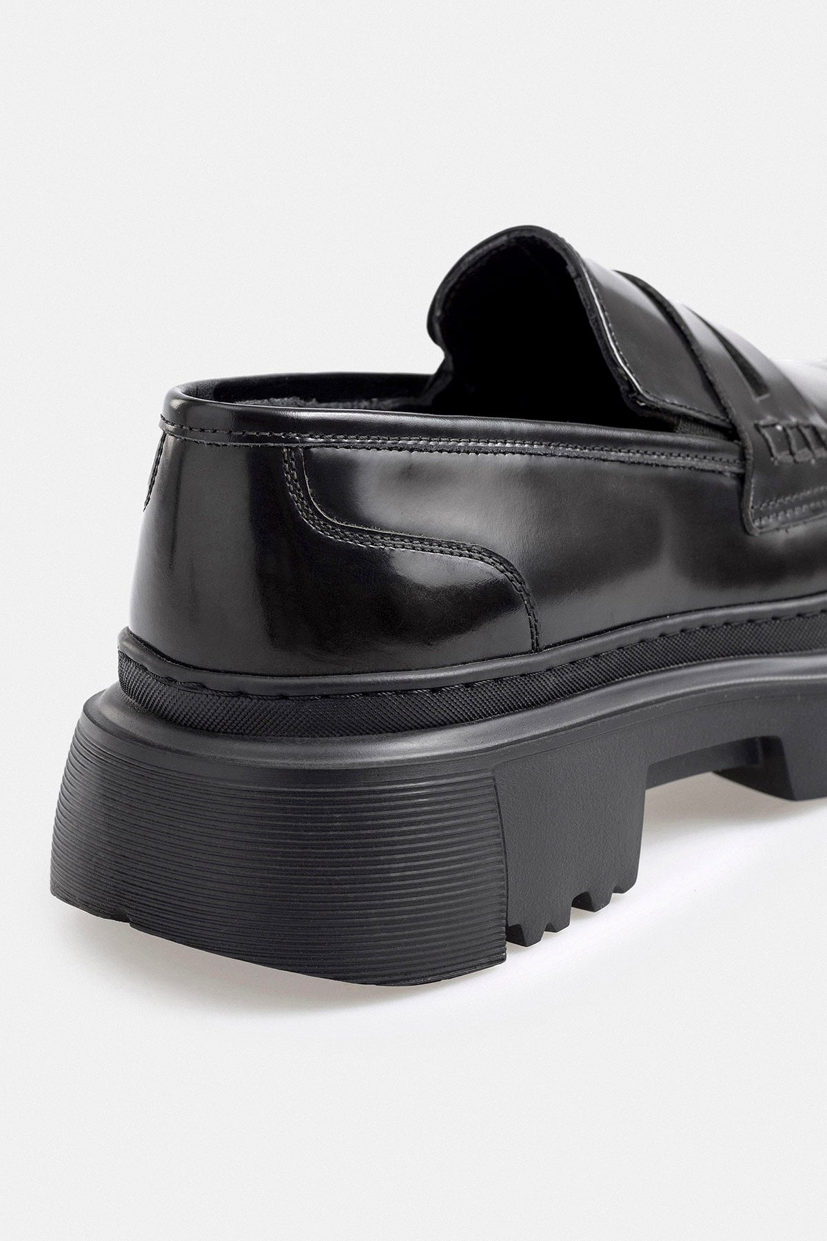 Siyah Deri Loafer