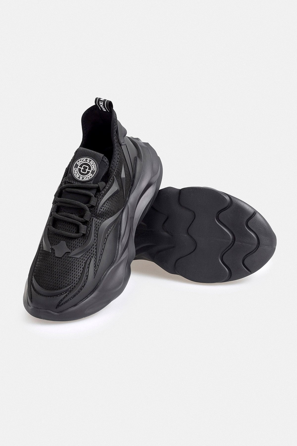 Siyah Deri Sneaker Ayakkabı