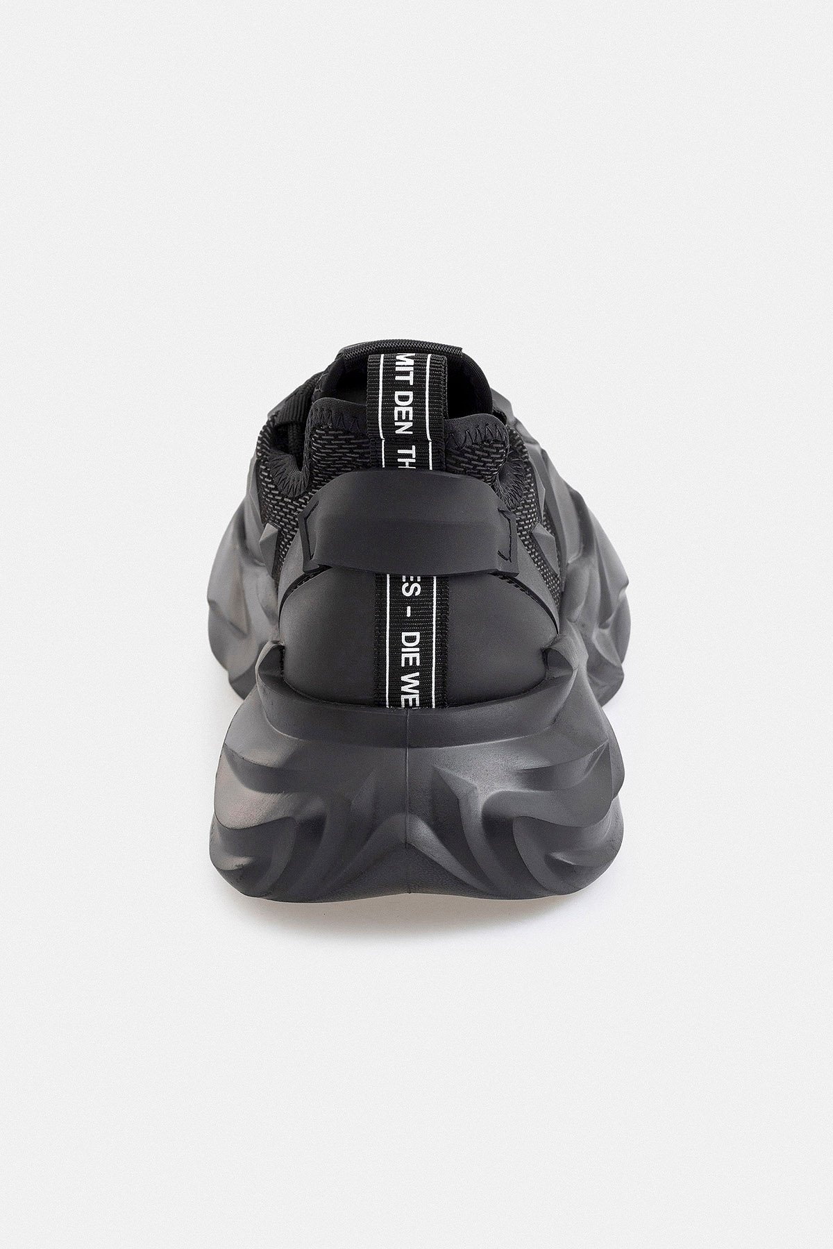 Siyah Deri Sneaker Ayakkabı