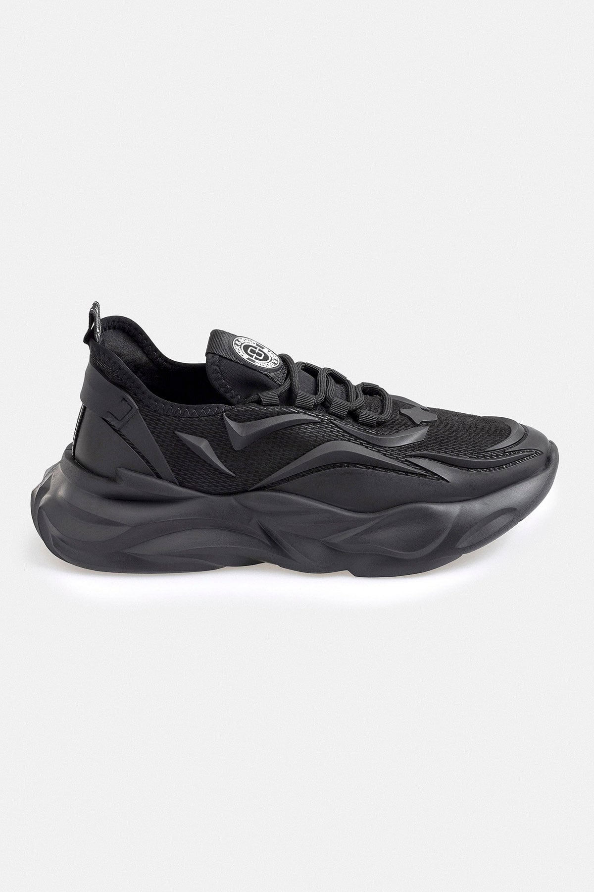 Siyah Deri Sneaker Ayakkabı
