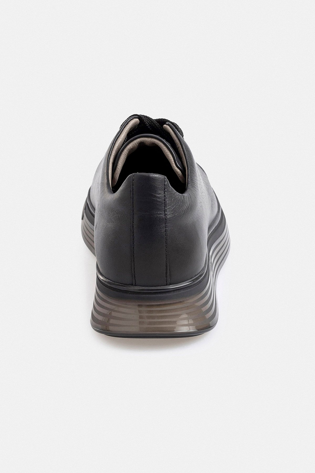 Siyah Deri Sneaker Ayakkabı