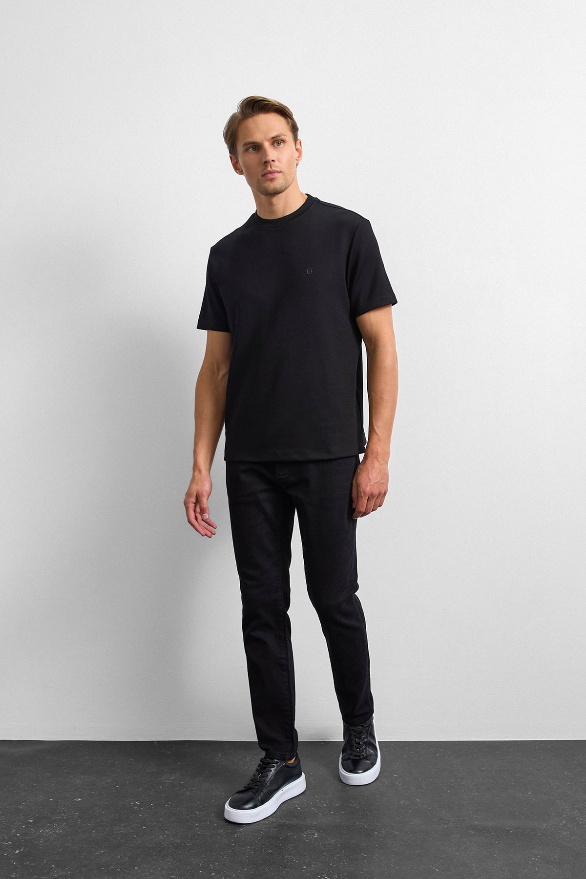 Siyah Regular Fit Basıc Tişört