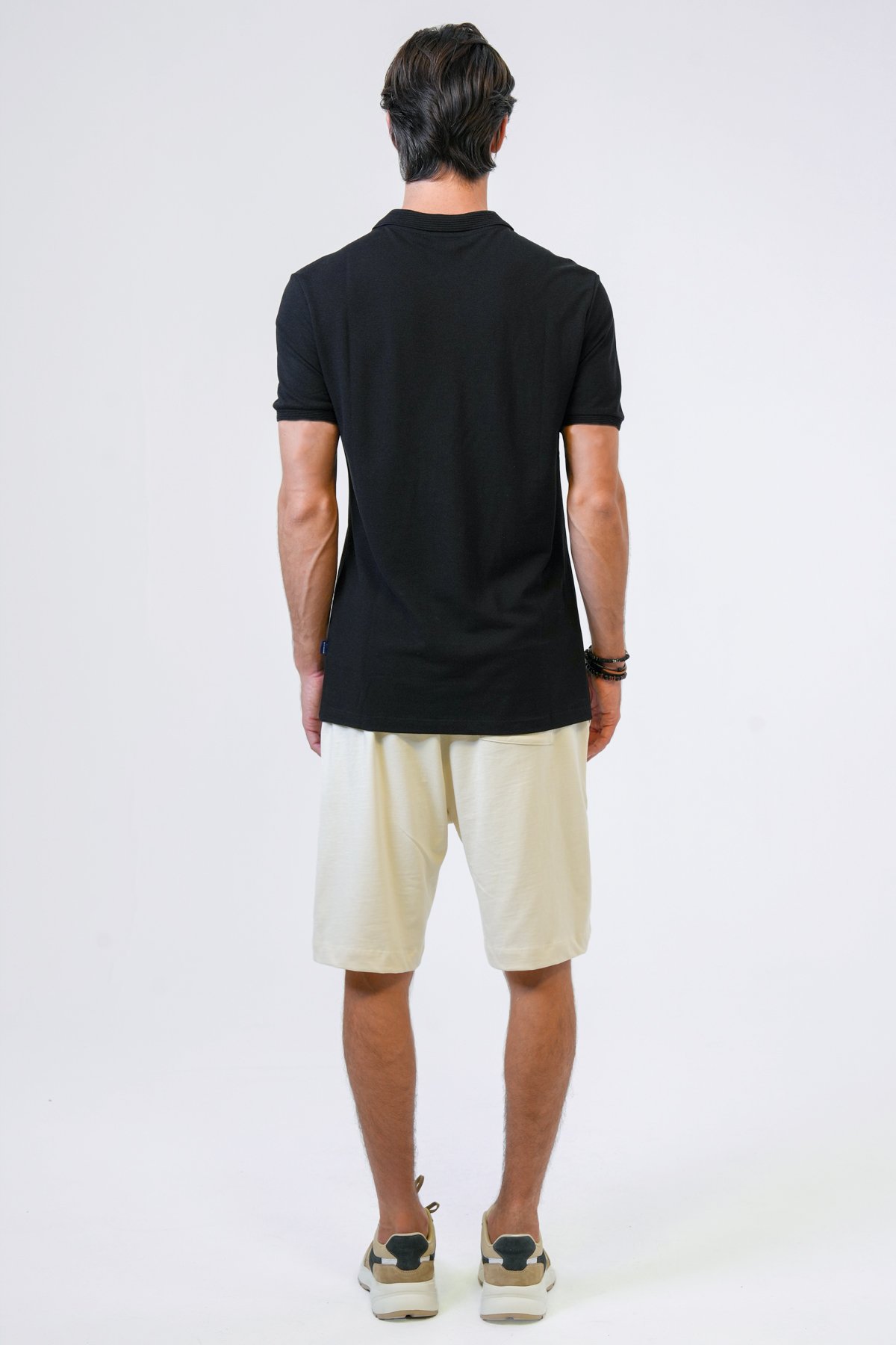 Siyah Slim Fit Pamuklu Polo Yaka Tişört