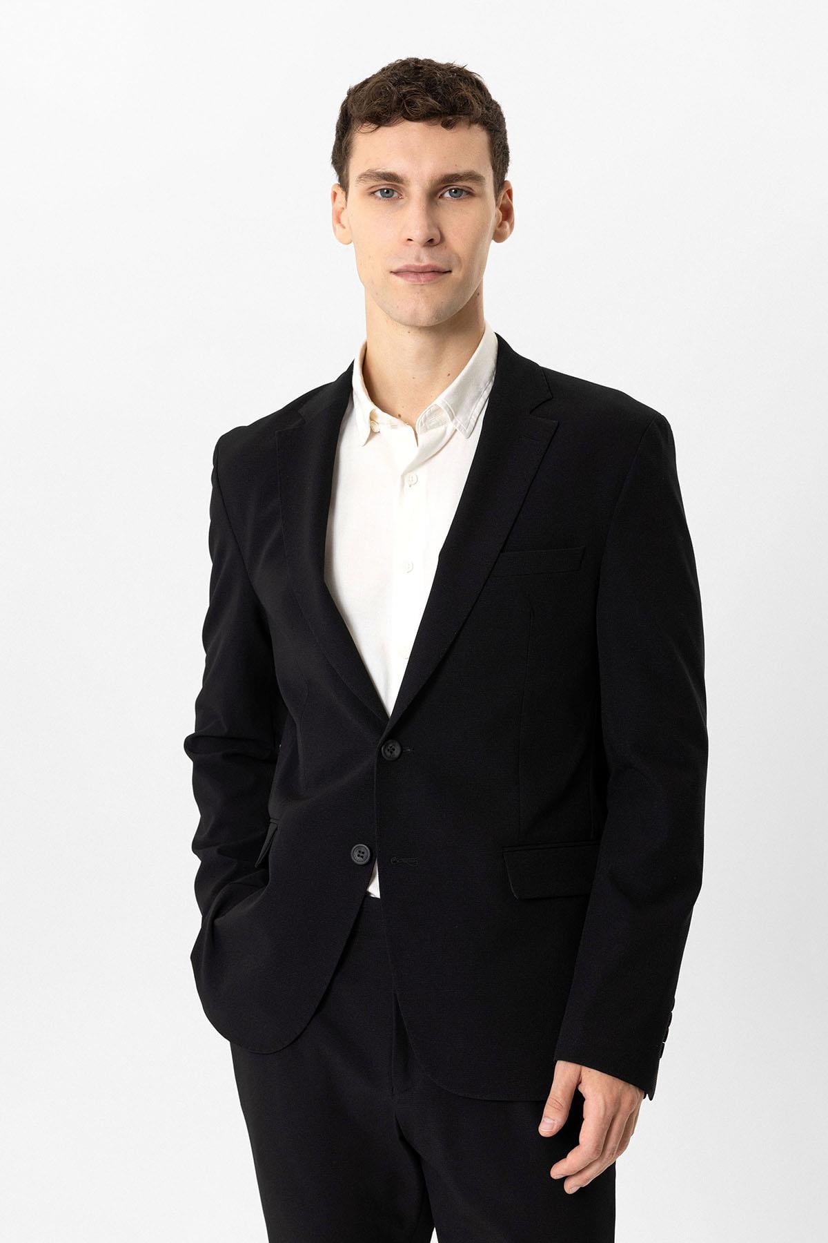 SLIM FIT MONO YAKA BASIC CEKET