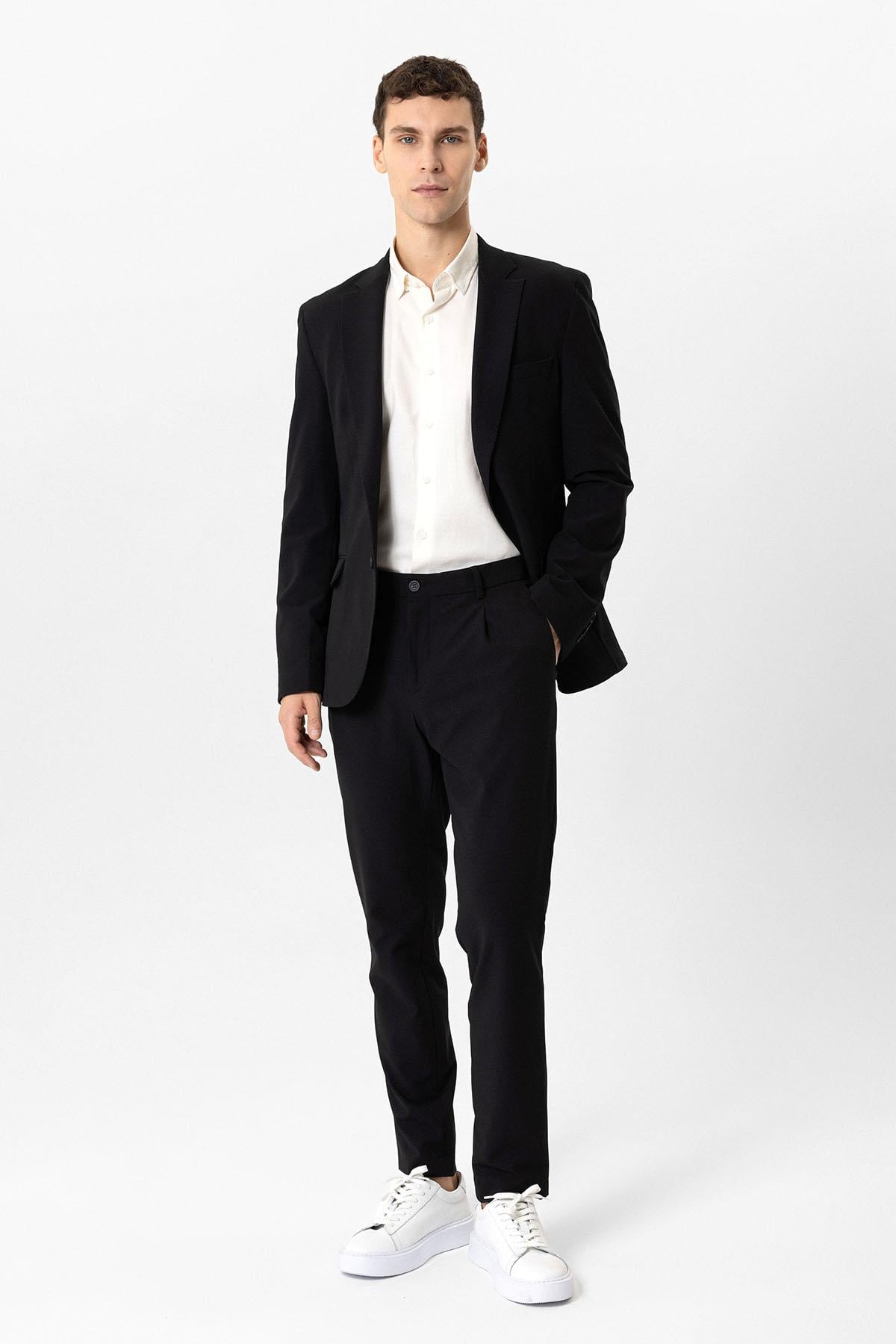 SLIM FIT MONO YAKA BASIC CEKET