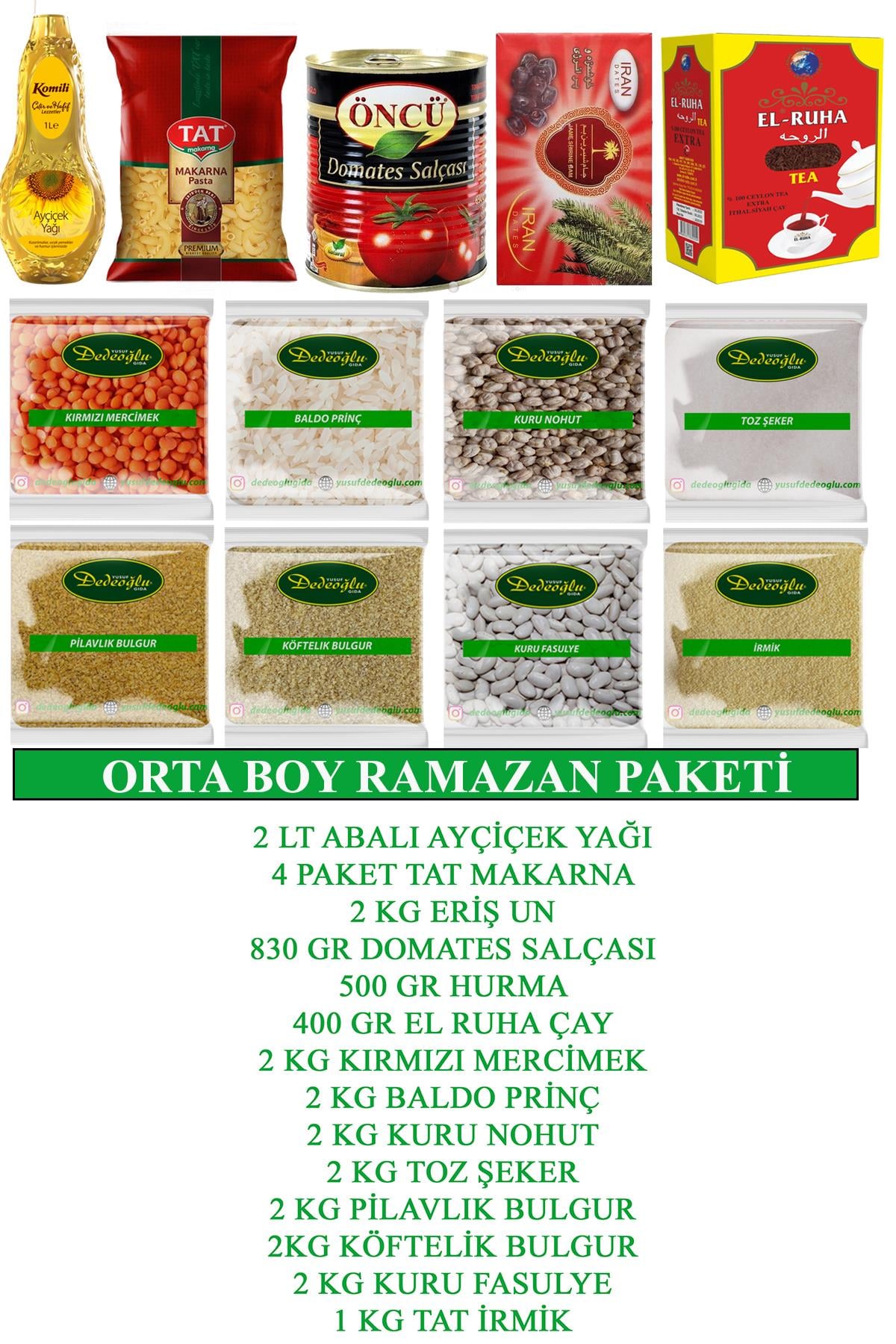 Orta Boy Ramazan Paketi 16 Parça