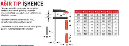 AĞIR TİP İŞKENCE 120 x 300 mmManuel El AletleriCMCCMC6961AĞIR TİP İŞKENCE 120 x 300 mm