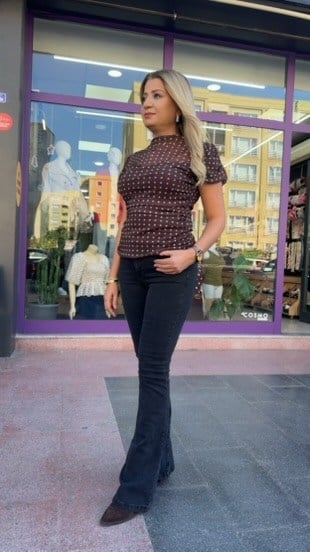 ANTRASİT YÜKSEK BEL İSPANYOL PAÇA KOT PANTOLON 