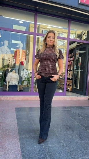 ANTRASİT YÜKSEK BEL İSPANYOL PAÇA KOT PANTOLON 
