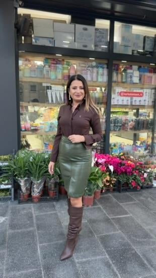 BELDEN OTURTMALI KAHVE RENGİ GÖMLEK
