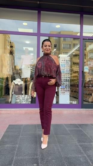 BORDO MOM JEAN KESİK PAÇA