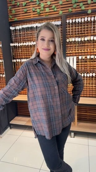 EKOSELİ KAHVE RENGİ GÖMLEK