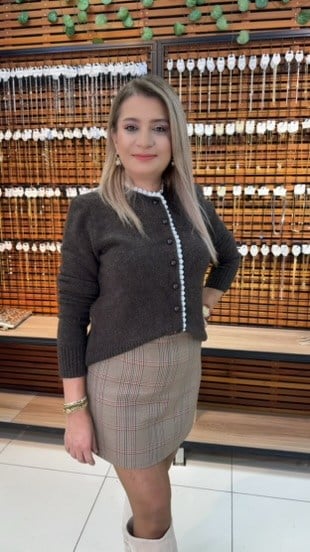 FİSTOLU KAHVE RENGİ HIRKA