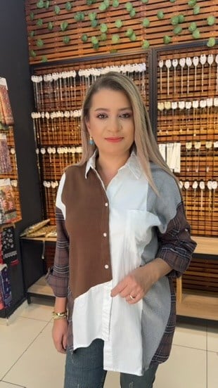 KAHVE RENGİ EKOSE GÖMLEK