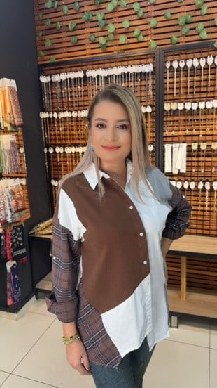 KAHVE RENGİ EKOSE GÖMLEK