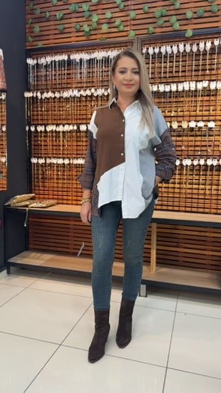 KAHVE RENGİ EKOSE GÖMLEK