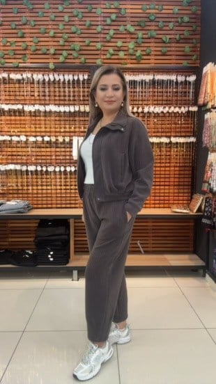 KAHVE RENGİ MODAL İKİLİ TAKIM