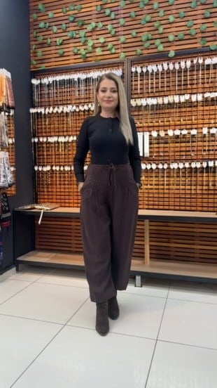 KAHVERENGİ ŞALVAR PANTOLON