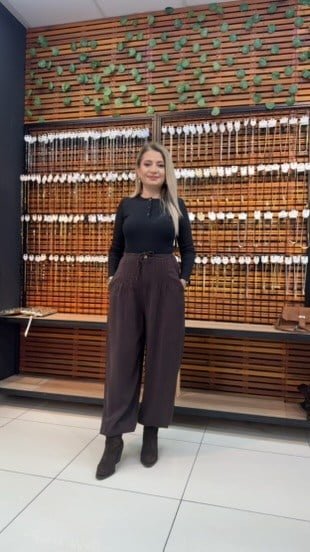 KAHVERENGİ ŞALVAR PANTOLON