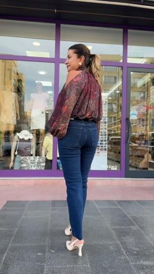 LACİVERT MOM JEAN 