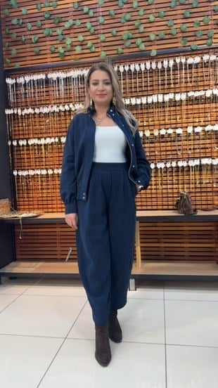 LACİVERT SELANİK KUMAŞ PANTOLON CEKET TAKIMI