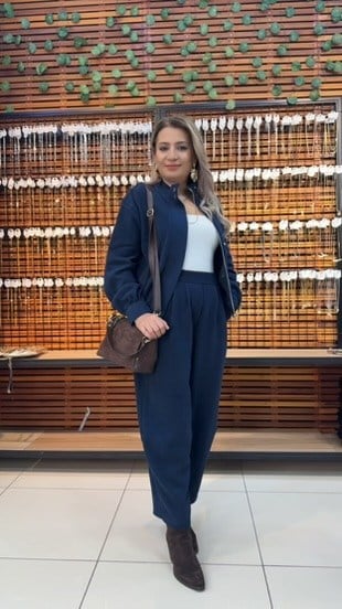 LACİVERT SELANİK KUMAŞ PANTOLON CEKET TAKIMI